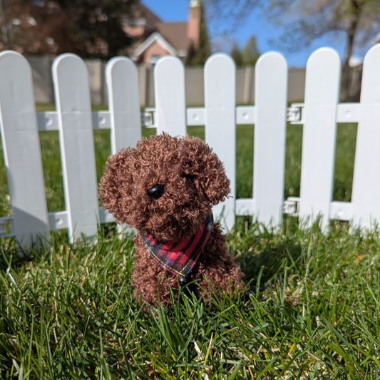 Brown Pup + Plaid Bandana