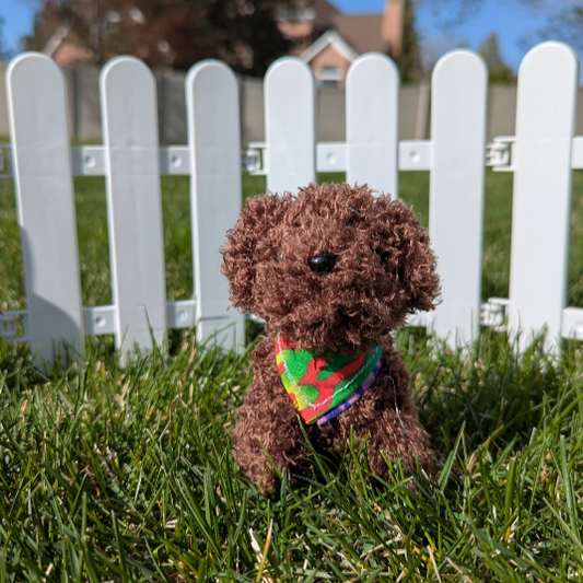 Brown Pup + Rainbow Bandana